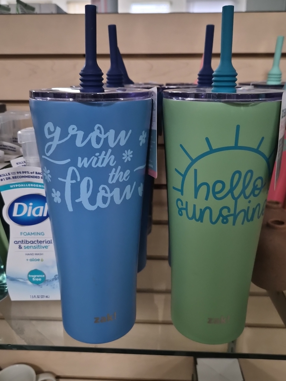 2 Blue "Grow With The Flow" Tumbler with Blue Straw